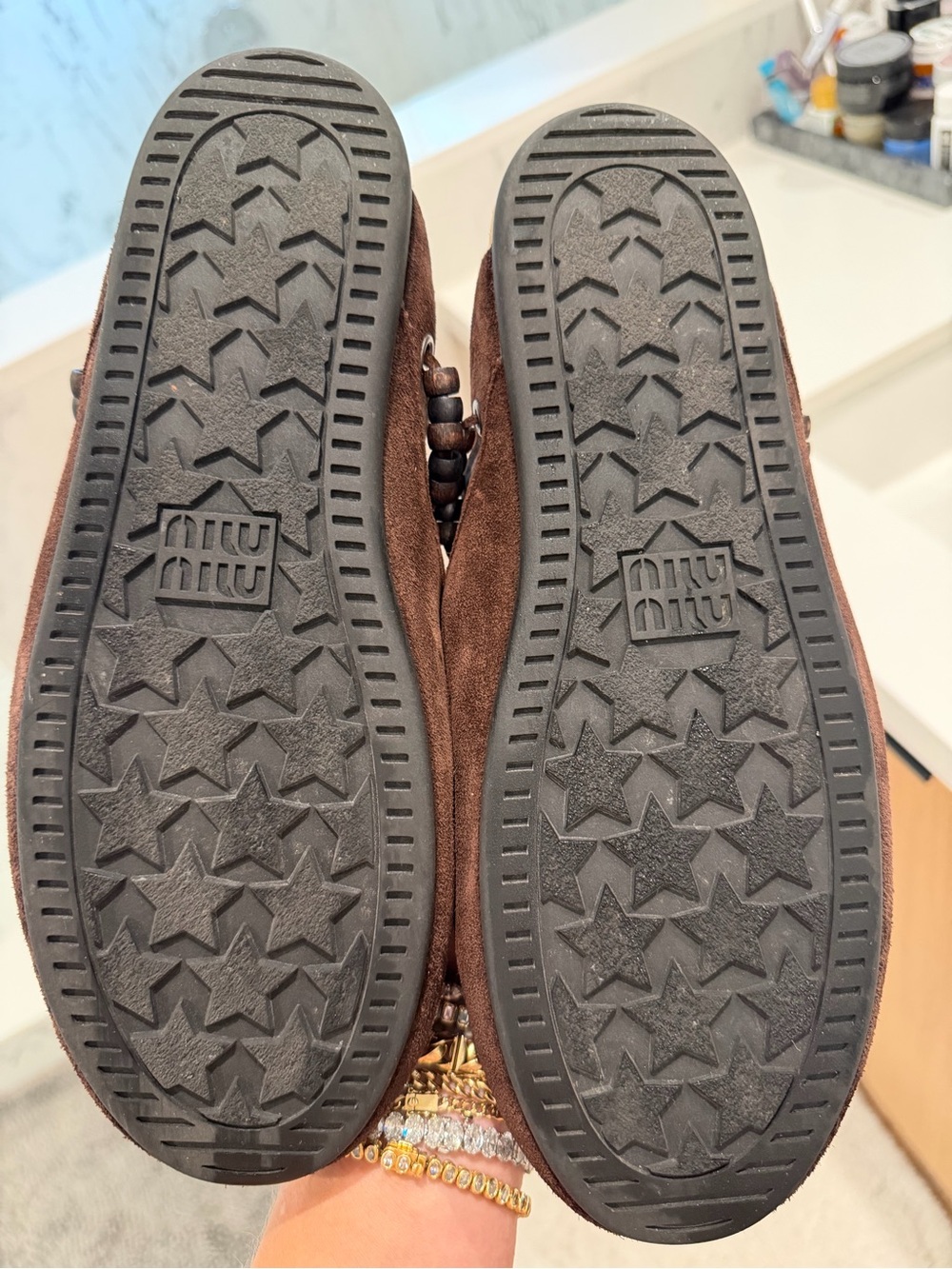 Miu Miu Dark Brown Suede Tassel Loafer Mule BNWB size 39 - Picture 3 of 4
